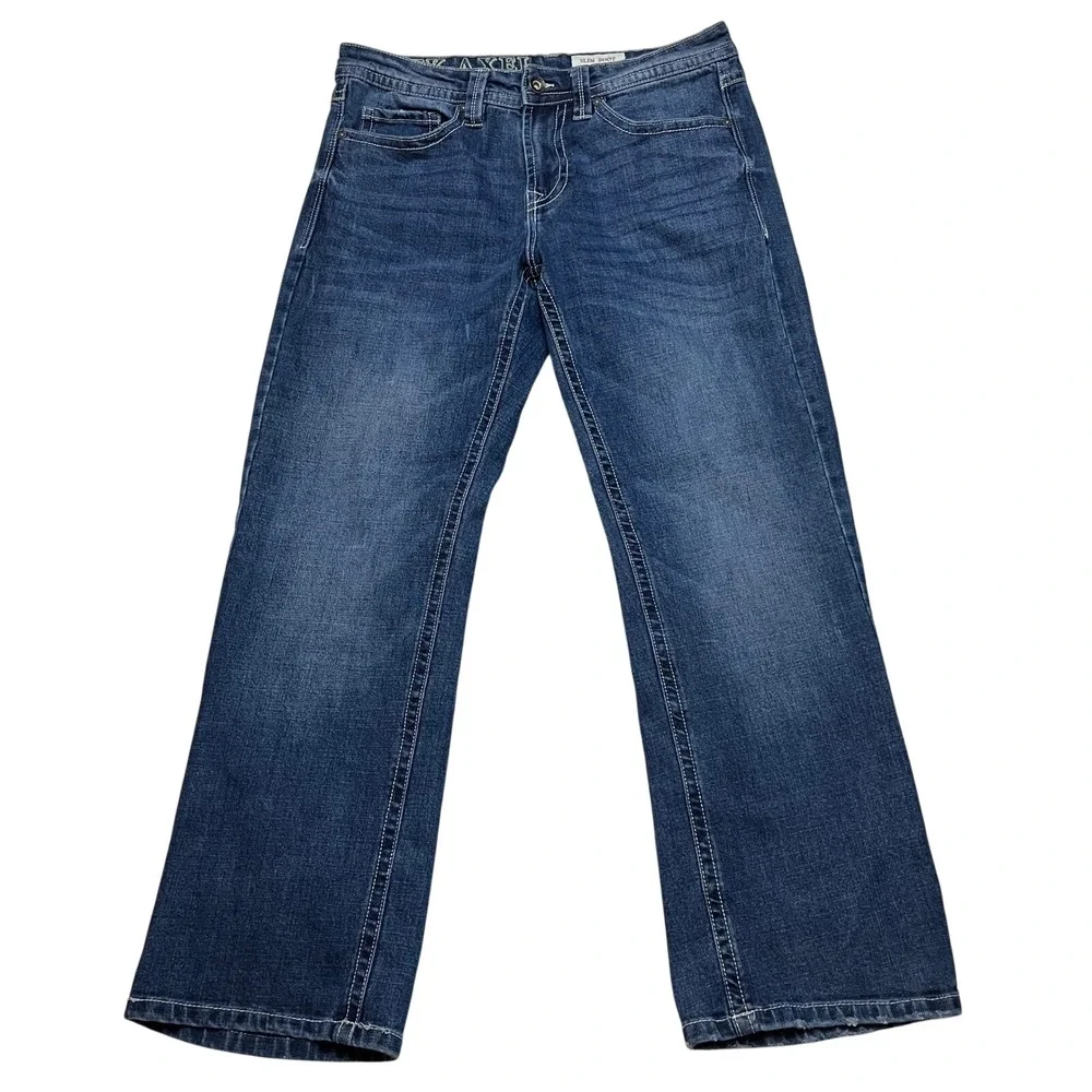 TK Axel Jeans Mens 32x30 Blue Slim Boot Hartford Conn Contrast Stitch Denim‎